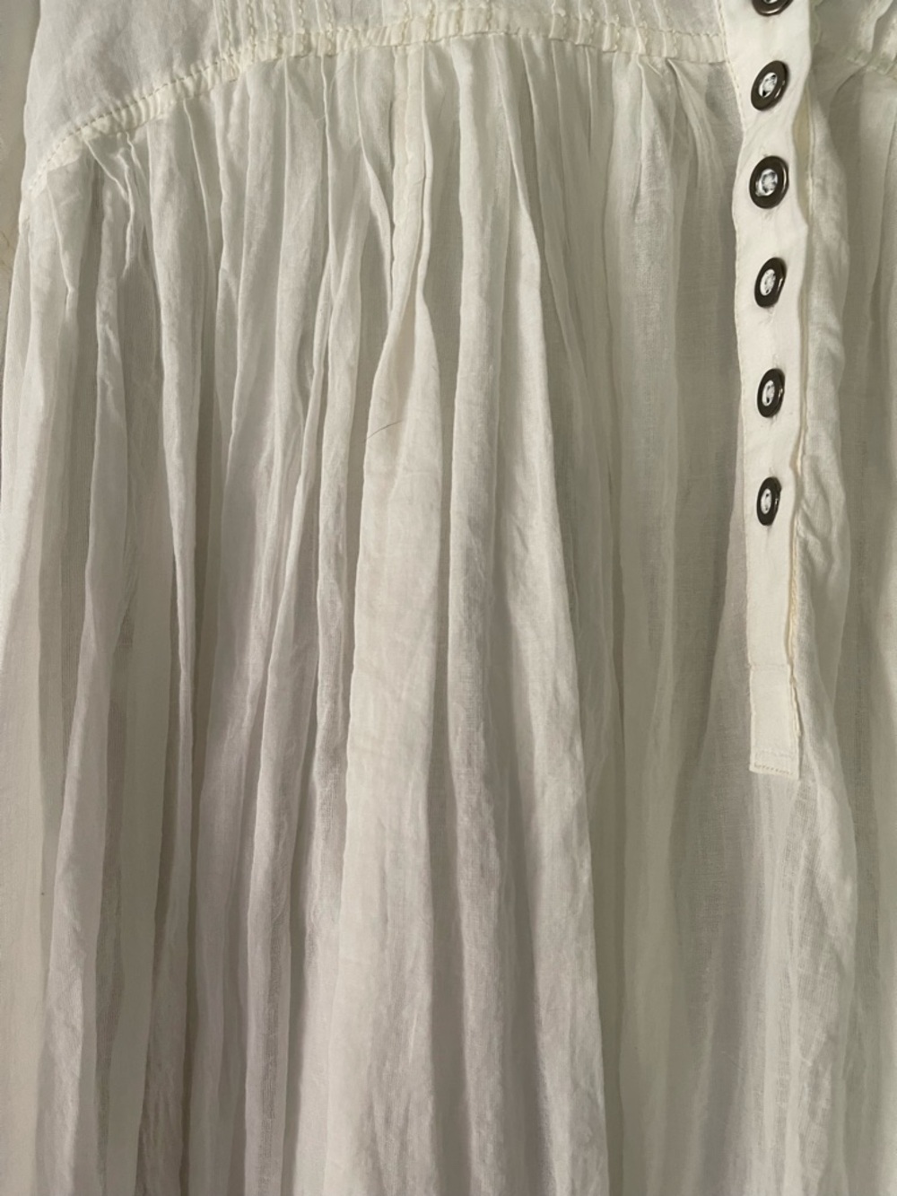 Free People We the Free Billowy cotton Tunic Top Creamy White Large - Picture 4 of 12